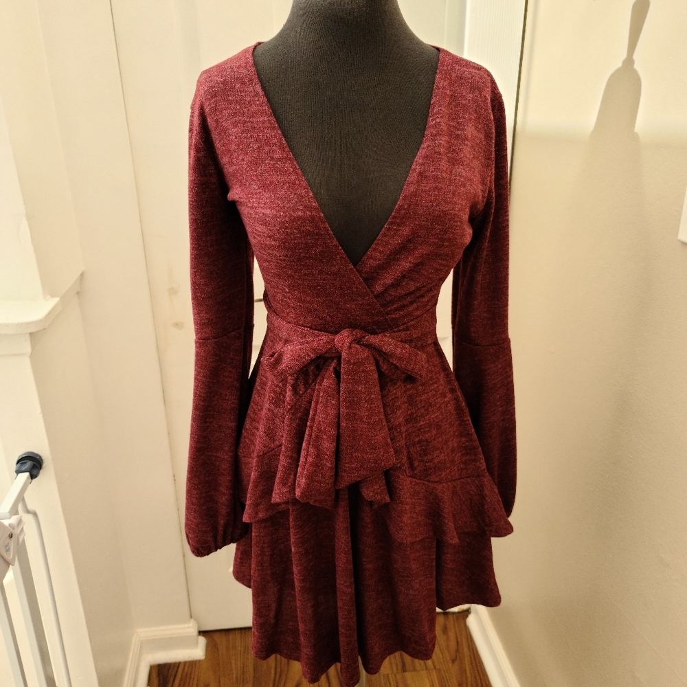 Forever 21 wrap ruffle dress